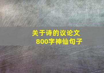 关于诗的议论文800字神仙句子