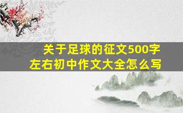 关于足球的征文500字左右初中作文大全怎么写