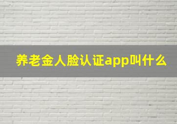 养老金人脸认证app叫什么