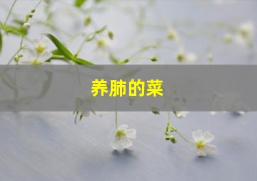 养肺的菜