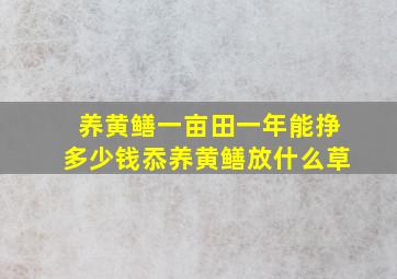 养黄鳝一亩田一年能挣多少钱忝养黄鳝放什么草