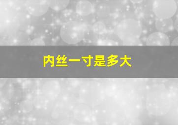 内丝一寸是多大