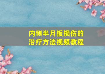 内侧半月板损伤的治疗方法视频教程