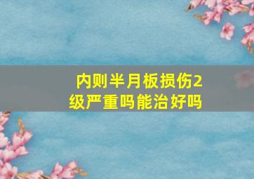 内则半月板损伤2级严重吗能治好吗