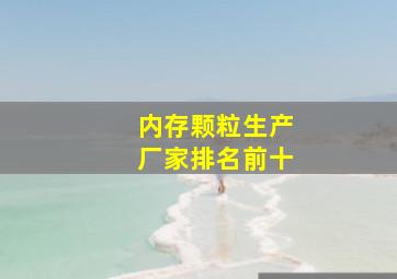 内存颗粒生产厂家排名前十