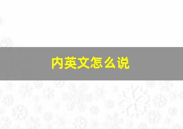 内英文怎么说