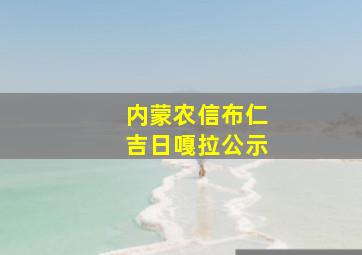 内蒙农信布仁吉日嘎拉公示