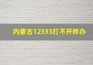 内蒙古12333打不开咋办