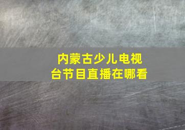 内蒙古少儿电视台节目直播在哪看