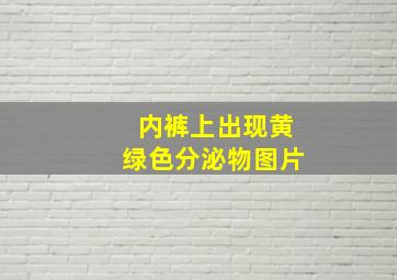 内裤上出现黄绿色分泌物图片