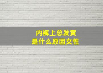 内裤上总发黄是什么原因女性