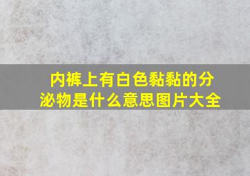 内裤上有白色黏黏的分泌物是什么意思图片大全