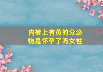 内裤上有黄的分泌物是怀孕了吗女性