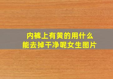 内裤上有黄的用什么能去掉干净呢女生图片