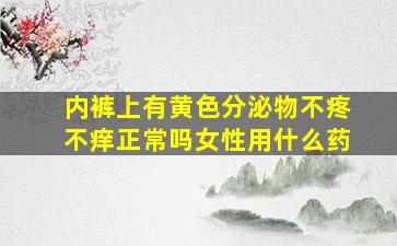 内裤上有黄色分泌物不疼不痒正常吗女性用什么药