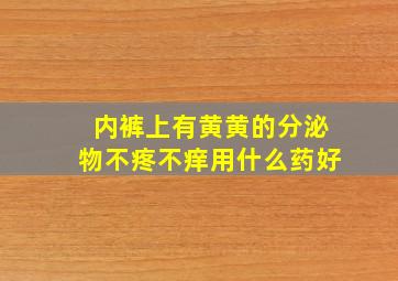 内裤上有黄黄的分泌物不疼不痒用什么药好