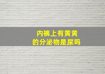 内裤上有黄黄的分泌物是尿吗