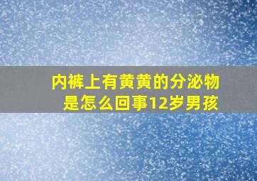 内裤上有黄黄的分泌物是怎么回事12岁男孩