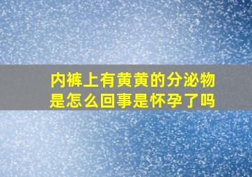 内裤上有黄黄的分泌物是怎么回事是怀孕了吗