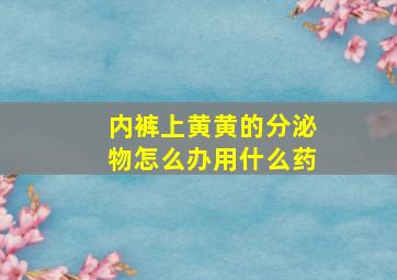 内裤上黄黄的分泌物怎么办用什么药