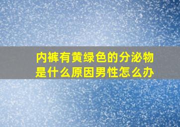 内裤有黄绿色的分泌物是什么原因男性怎么办