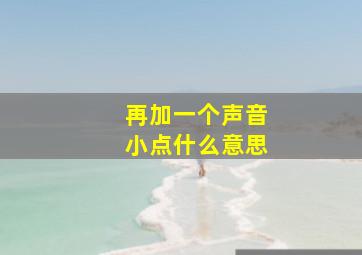 再加一个声音小点什么意思