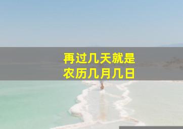 再过几天就是农历几月几日