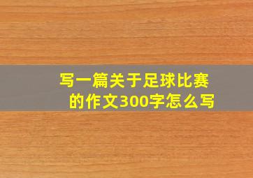 写一篇关于足球比赛的作文300字怎么写