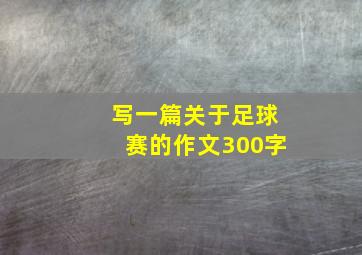 写一篇关于足球赛的作文300字