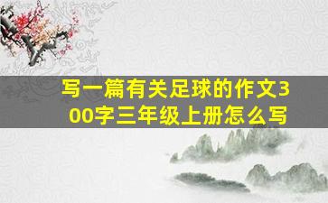 写一篇有关足球的作文300字三年级上册怎么写