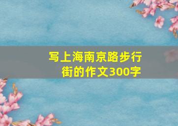 写上海南京路步行街的作文300字