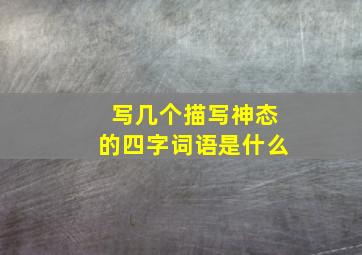 写几个描写神态的四字词语是什么