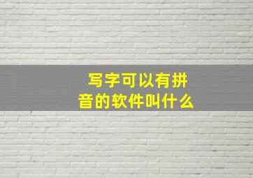 写字可以有拼音的软件叫什么