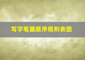 写字笔画顺序规则表图