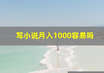 写小说月入1000容易吗