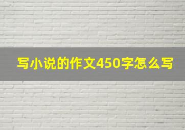 写小说的作文450字怎么写