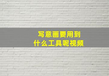 写意画要用到什么工具呢视频