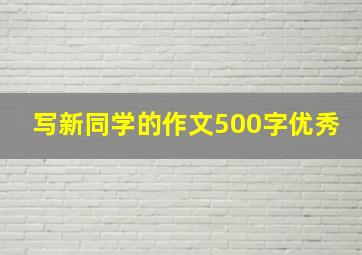 写新同学的作文500字优秀