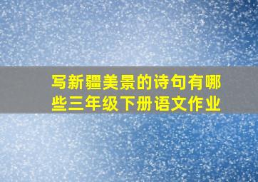 写新疆美景的诗句有哪些三年级下册语文作业