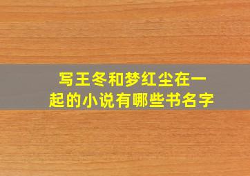 写王冬和梦红尘在一起的小说有哪些书名字