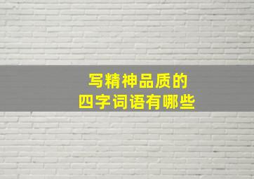 写精神品质的四字词语有哪些