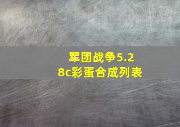 军团战争5.28c彩蛋合成列表