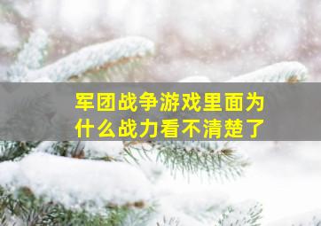 军团战争游戏里面为什么战力看不清楚了