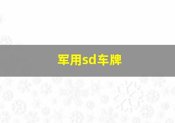 军用sd车牌