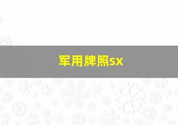 军用牌照sx