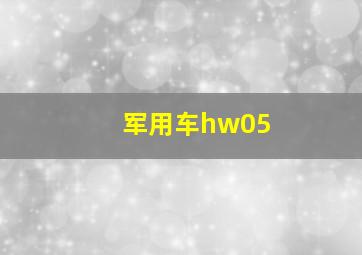 军用车hw05