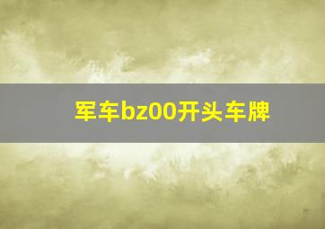 军车bz00开头车牌