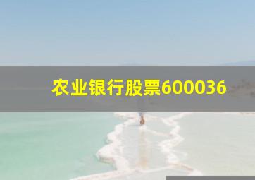 农业银行股票600036