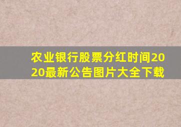 农业银行股票分红时间2020最新公告图片大全下载