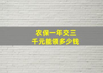 农保一年交三千元能领多少钱